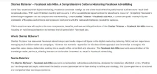 Charles Tichenor – Facebook Ads MBA