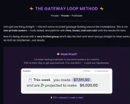 The GATEWAY LOOP METHOD is the use of loopholes to obtain stable daily cash - more than 7 thousand dollars in 1 day.